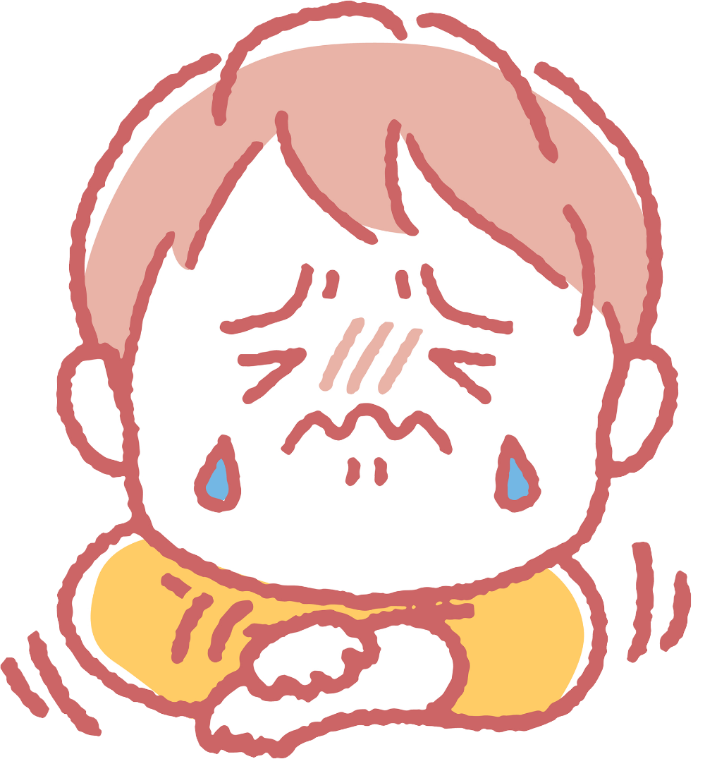 手を掻く子どものイラスト