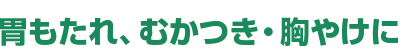 胃もたれ、むかつき・胸やけに