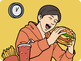 誘惑に負けて特大ハンバーガー