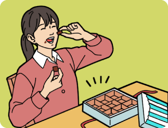 頑張った自分にご褒美チョコを一気食い！